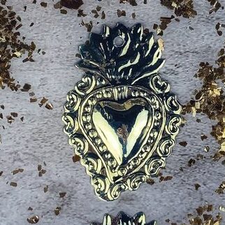 Silver Plated Sacred Heart Charm