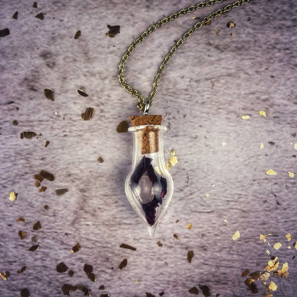custom spell bottle necklace