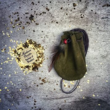 Green Suede Charm Pouch