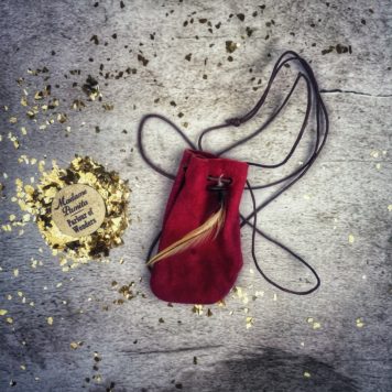 Red Suede Charm Pouch