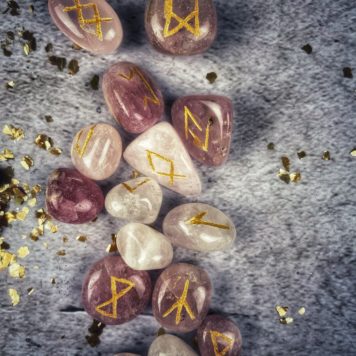 Rose Quartz Gemstone Rune Set