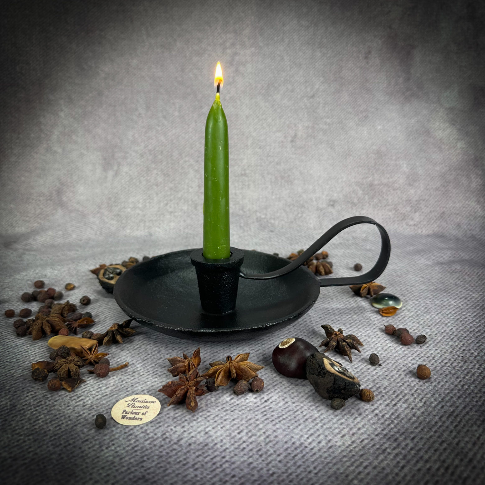 Salem Witch Cast Iron Chamberstick Candle Holder
