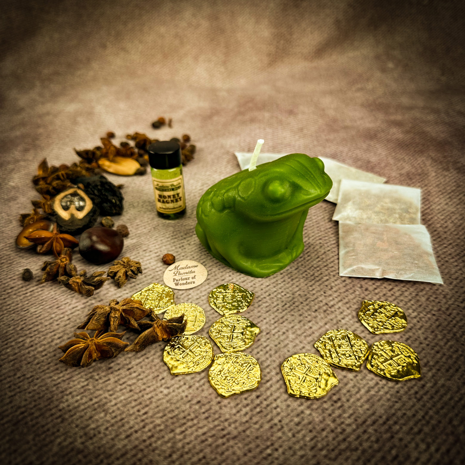Lucky Money Frog Candle Spell Kit