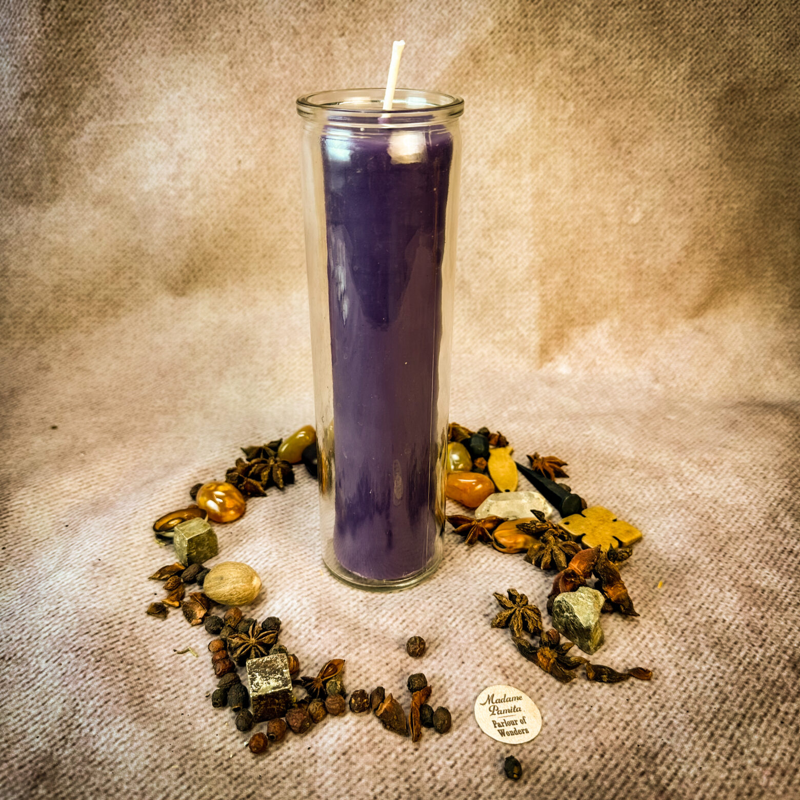 Purple Beeswax Vigil Candle