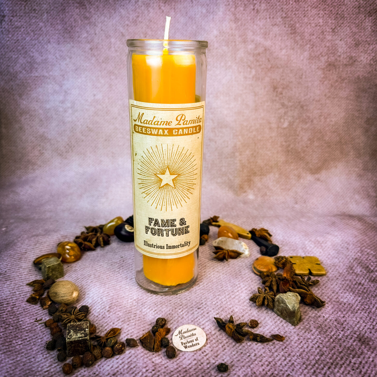 Madame Pamita Fame and Fortune Beeswax Vigil Candle