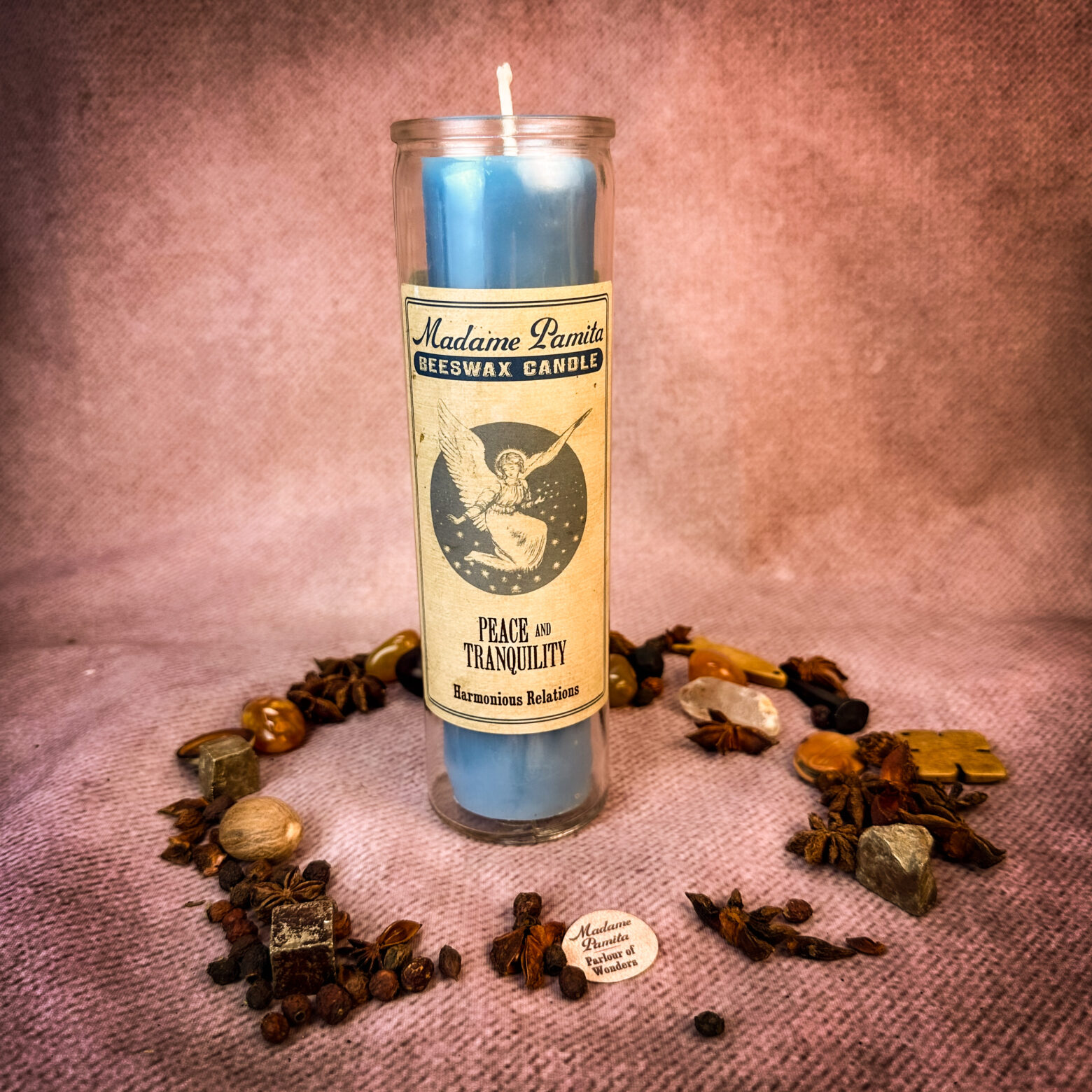 Madame Pamita Peace and Tranquility Beeswax Vigil Candle