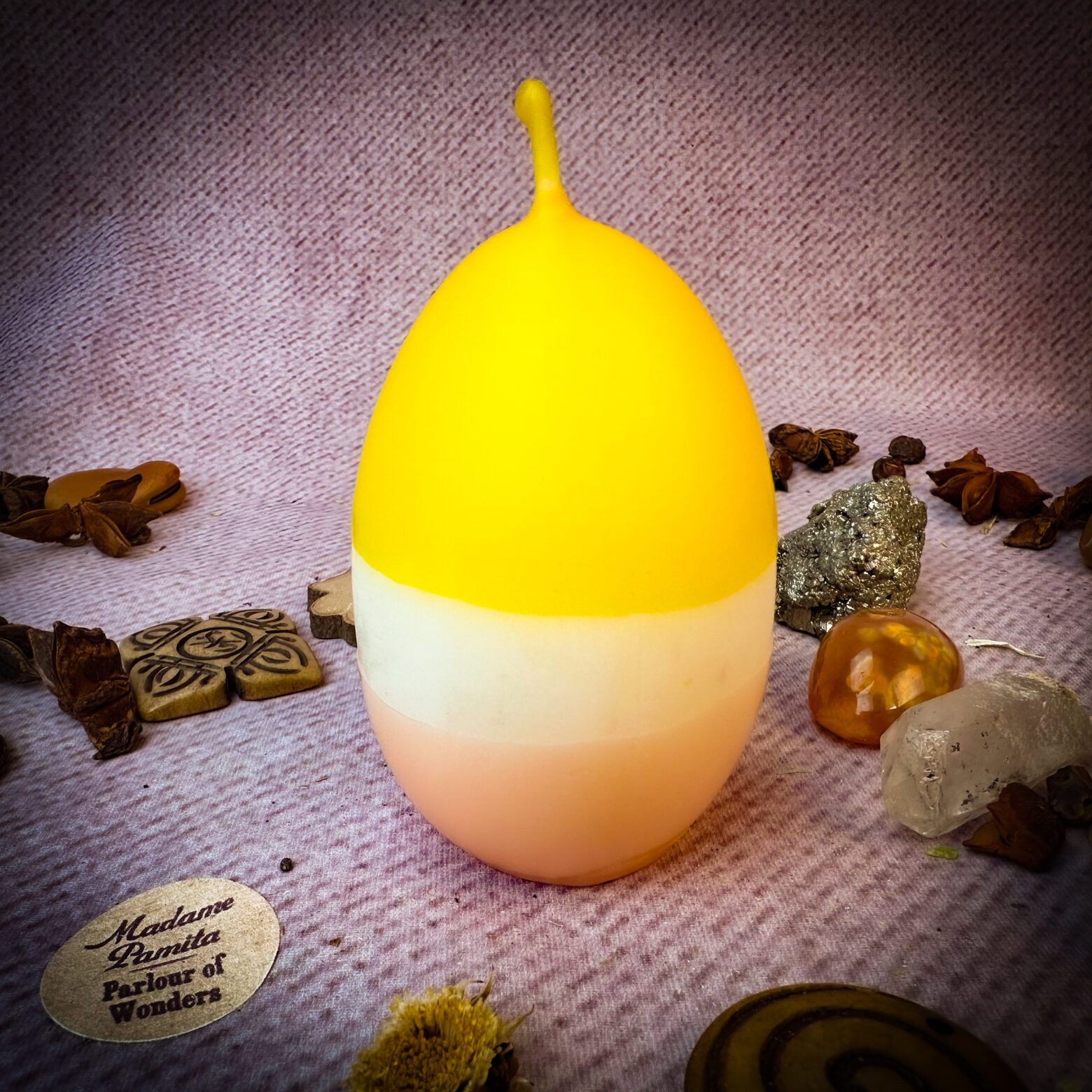 Custom Double Dipped Beeswax Spring Egg Candle